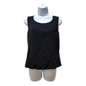 Talbots Black Sleeveless Knit Tank Top XL | Classic Stretchy Layering Basic